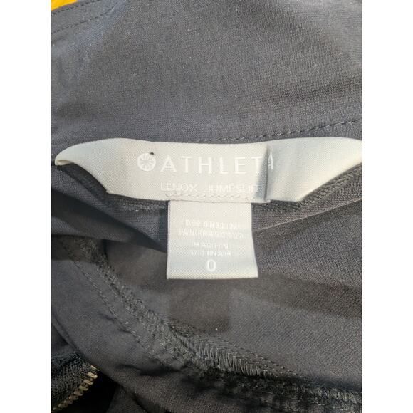Athleta Lenox Black Long Sleeve Zip Utility Jumpsuit Women Size 0 Stretch - Picture 7 of 8